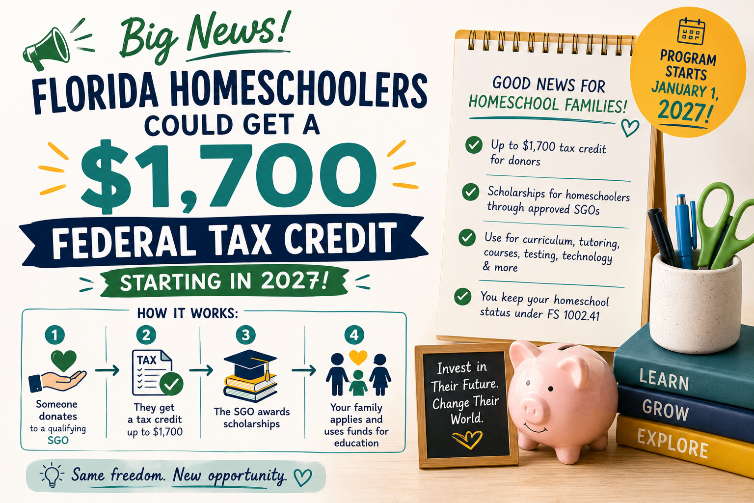 Florida Homeschoolers & the $1,700 Federal Tax Credit (2027)